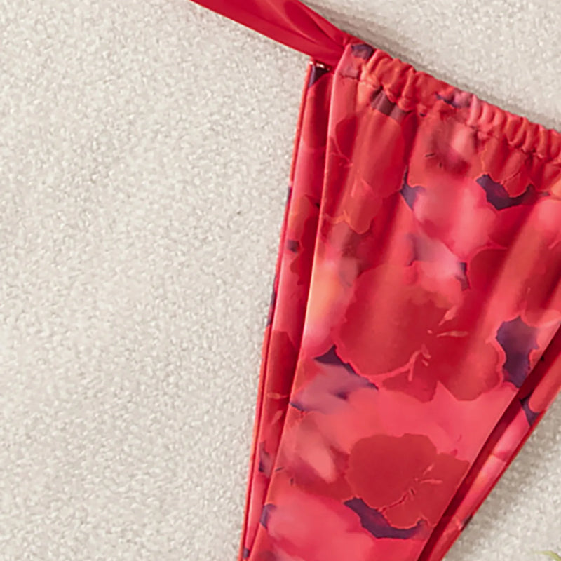 Women's Two Piece Bikini Set 2025, Sexy Triangle Push Up Swimsuit, Floral Print Bathing Suit, Beach Swimwear