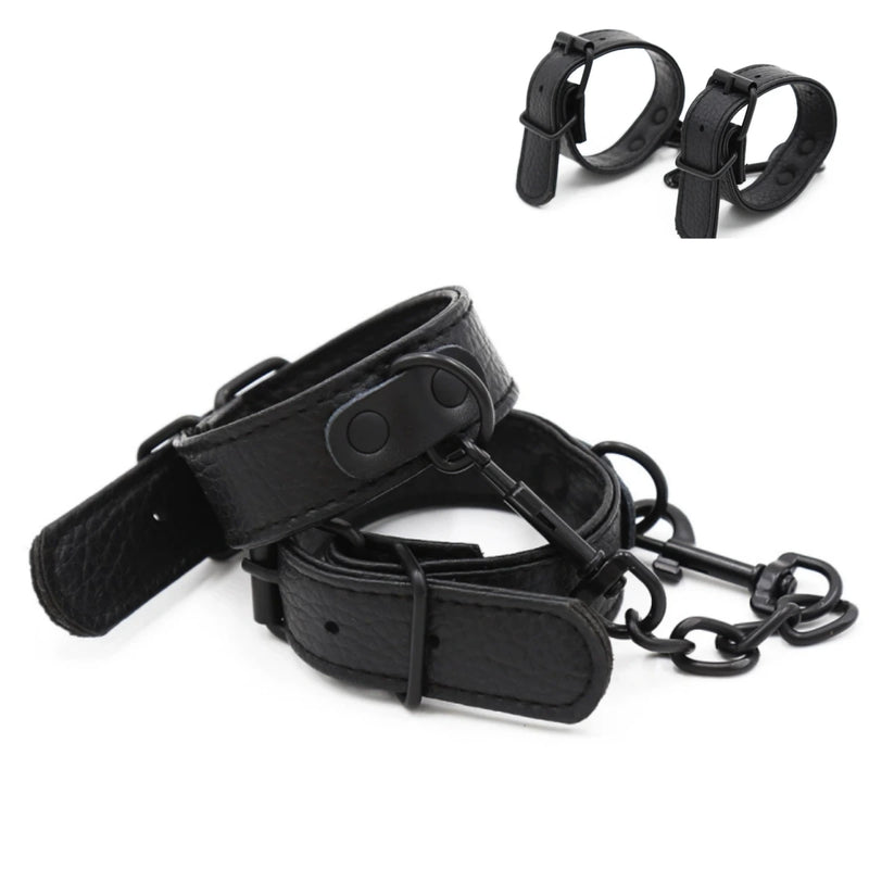 Bondage Cuff Bracelet leather with Buckles Gothic Punk Style Adjustable Wristband for Men Women Cosplay Performance Props Party