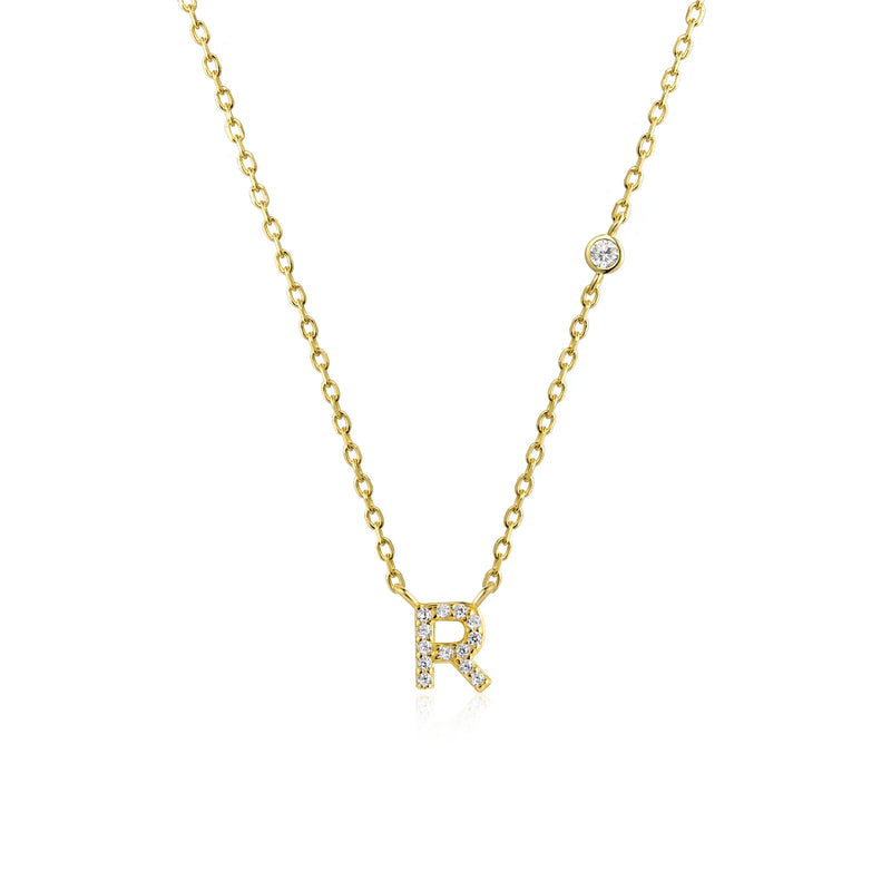 ANDYWEN 925 Sterling Silver Gold Small 26 Letters A- Z Zircon CZ Pendant Monogram Necklace Me 2020 Initial Alphabet M A Jewelry