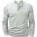 New Men's Henley T-shirts Long Sleeve Basic Casual Band | SAMAG
