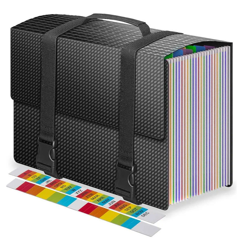 25 expandable document bags with handles, accordion-style document organizer, suitable for A4/Letter size documents.
