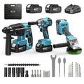 Seesii 3 - In - 1 Tool Combo Kit Rotary Hammer Drill Impact Wrench Angle Grinder Electric Brushless Cordless Battery | SAMAG
