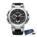 FOXBOX Top Brand Watches Luxury Men Quartz Waterproof Digital Wristwatch Fashion Military Mens Watch Luminous Clock Reloj Hombre