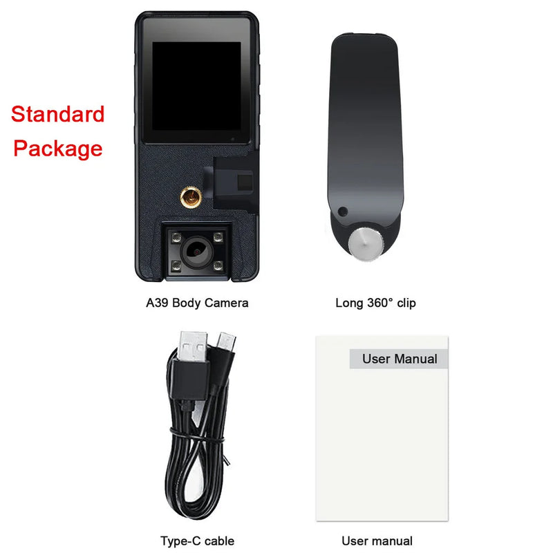 Vandlion A39 Mini Sports Camera 1.54" LCD Screen3000mAH 10H Contineous Video Recording Motion Detection Sports DV Bodycam