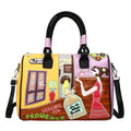 Women PU Leather Boston Handbag Large Capacity Zipper Crossbody Shoulder Bag Casual Ladies Messenger Bag