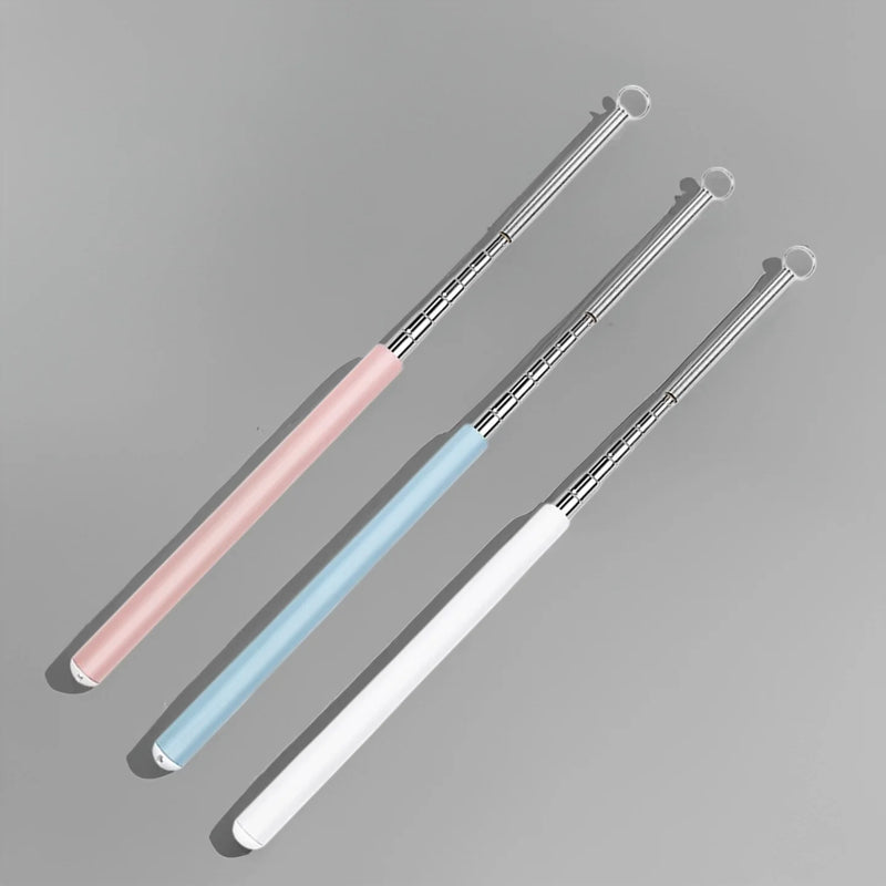 Telescopic Cat Wand Toys with Replaceable Heads - Set of 3 Pastel Color Interactive Teaser Wands for Play