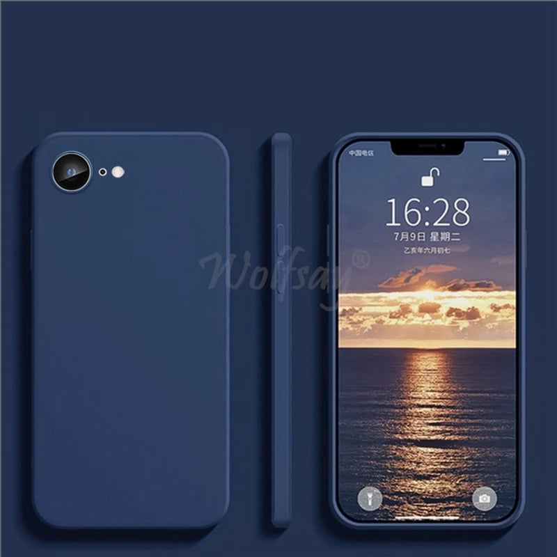 For iPhone 16e Case Liquid Silicone Plain Rubber Funda Phone Protector Case For iPhone 17e Cover For iPhone 17 E 16 E SE 4 Case