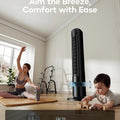 Windowless Portable Air Conditioner, 35.2" Evaporative Air Cooler, 7H Timer, 4 Modes, Remote Control, 140° Max Oscillating, Black