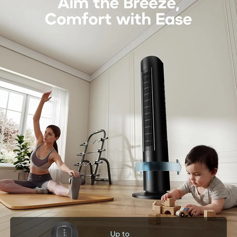Windowless Portable Air Conditioner, 35.2" Evaporative Air Cooler, 7H Timer, 4 Modes, Remote Control, 140° Max Oscillating, Black