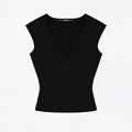 ANK Air Summer Top with Solid Color, Black and White Powder, Wide Shoulder Strap, I-Shaped Tank Top, Women's Sports, Daily Wear
