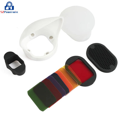 Flash Diffuser Kit Softbox Reflector Honeycomb Grid Color | SAMAG