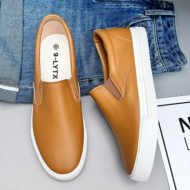 Men's Casual Shoes Grey Brown Flat Bottomed Casual Board Shoes Mens Loafers Man Shoes Casual Sneakers Men