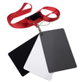 Digital Camera 3 in 1 Pocket-Size White Black Grey Balance Cards 18 percent Gray Card with Neck Strap for Digital Photography