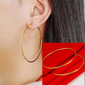 Senlissi - 18k Gold Plated Hoop Earrings For Women 925 Sterling Silver 2.0mm Fashion Rings Rose Cерьги - Visuel 6 | SAMAG