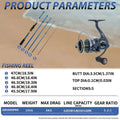 DEUKIO 4/5 Sections Fishing Rod Combo Carbon Fishing Rod and 3000 Series Carbon Body Spinning Reel Set Pesca Fishing Tackle
