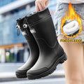 Thick-soled wear-resistant rubber shoes for men and women, mid-calf waterproof anti-slip fishing construction site rain boots