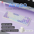 AJAZZ AK690 65% Mechanical Keyboard Wired USB Plug and Play Full-key Hot-Swap Mixed Light 68 Keys Gaming Keyboard for Laptop PC
