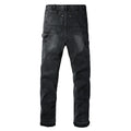 Men Patch Cargo Denim Jeans Streetwear Rivet Released Hem | SAMAG