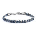 2026 Classic 6mm Tiger Eye Stone Hematite Beaded Bracelet Adjustable Stainless Steel Chain Bracelet for Men Women Jewelry Gifts