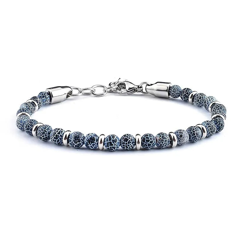 2026 Classic 6mm Tiger Eye Stone Hematite Beaded Bracelet Adjustable Stainless Steel Chain Bracelet for Men Women Jewelry Gifts