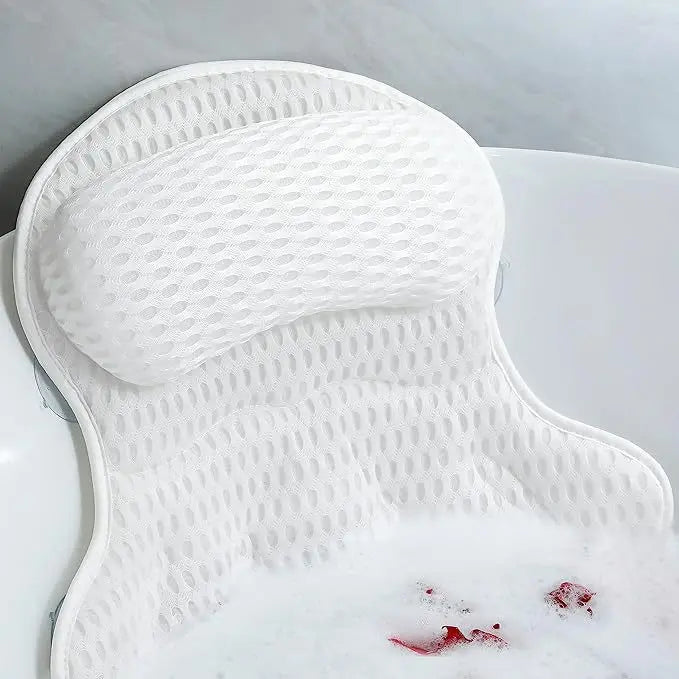 Bath Pillow Bathtub Pillow, Luxury Bath Pillows for Tub Neck and Back Support, Bath Tub Pillow Headrest with Soft 4D Mesh