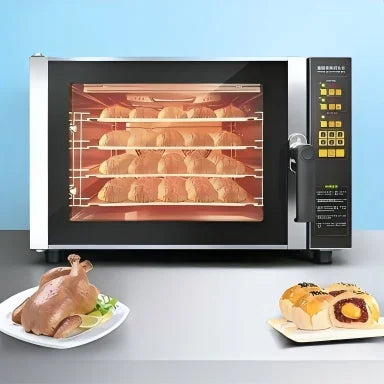 【Best-selling】Commercial Hot Air Circulation Baking Oven Electric Four Deck Oven Equipped With Spray Nozzle And Digital Timer