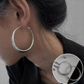 VENTFILLE 925 Sterling Silve Star Hoop Earring for Women Zircon Geometry Wide Office Versatile Jewelry Birthday Gift Dropship