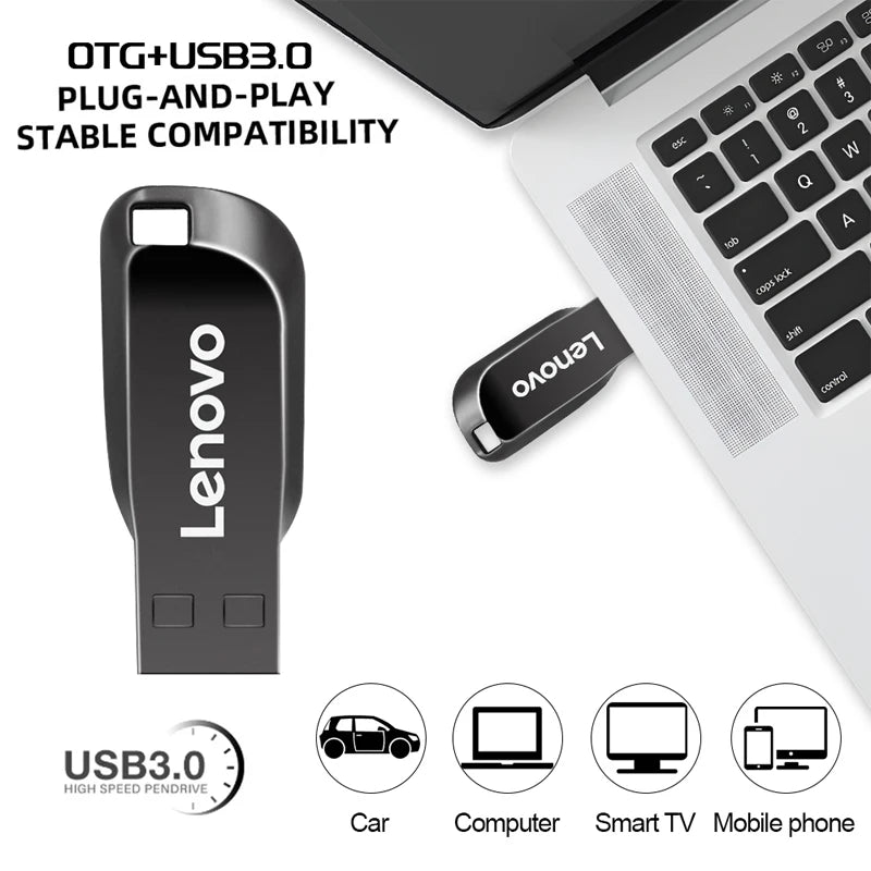 Lenovo High Speed USB 3.0 Flash Drives 512GB Multiple Capacities Metal Pendrive Memory Stick For Phone Computer Storage U Disk