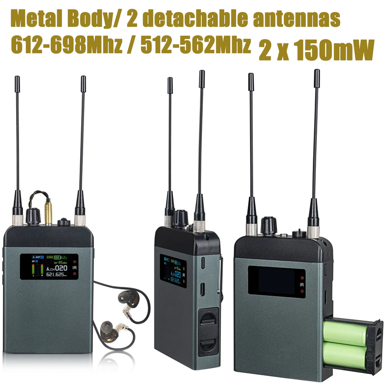 Leicozic PM10 True Diversity Stereo Wireless In Ear Monitoring System 150M 2x150mW Hifi Sound System In-Ear IEM Pro Stage Audio