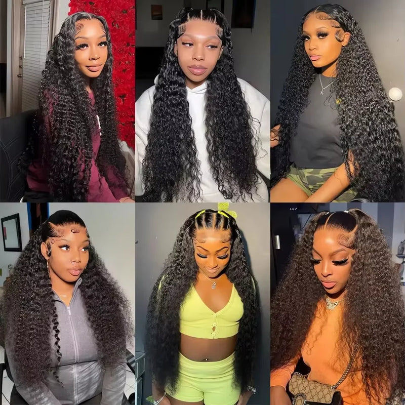 Deep Wave Human Hair Bundles Curly Hair 40Inch Brazilian Weaving Raw Virgin Unprocessed Double Weft Hair Bundles Extensions