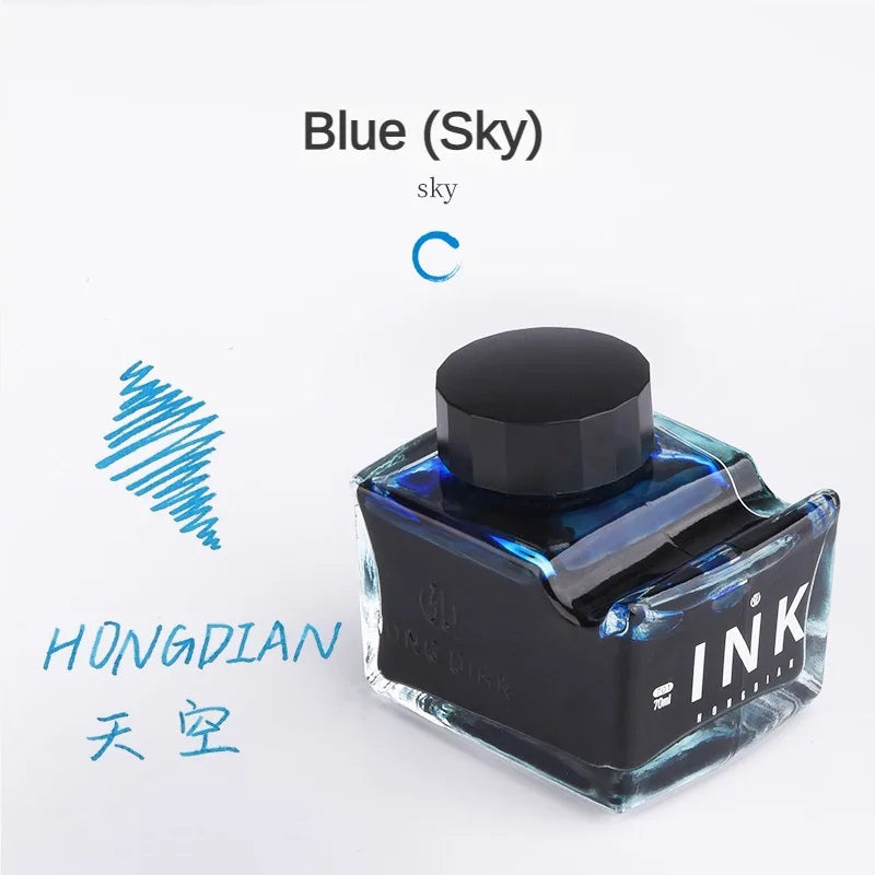 HONGDIAN 70/60/18ml Fountain Pen Ink High Quality Color Ink Glass Bottled Ink Refill Cartridge Stationery Office School Supplies