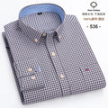 S~6XL Cotton Oxford Shirt For Men's Long Sleeve Plaid | SAMAG