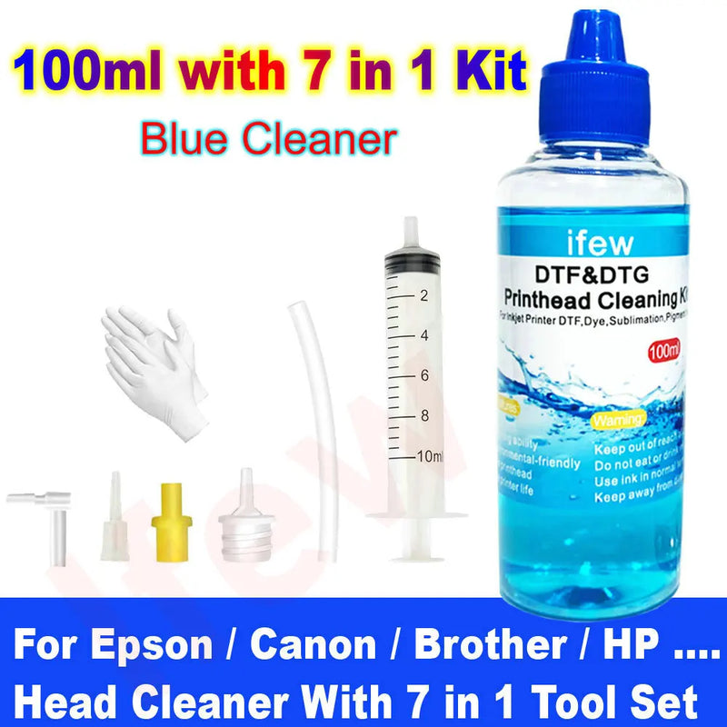 Print Head Dtf Cleaner Printer Cleaning Liquid Kit for Epson Canon HP Brother Nozzle Cleaning Solution Fluid Clean Printer Heads
