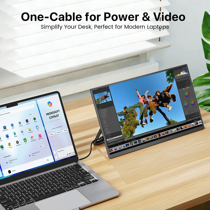 UPERFECT Portable Monitor Touchscreen 15.6" 100% SRGB 1080P with Speaker Kickstand Touch Display USB-C HDMI Ultra-Slim Second Screen for Laptop MacBook Surface PC Phone