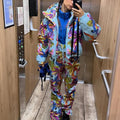 Fashion Printed Women's Ski Coat Jumpsuits Suit Hooded Zippers Thicken Lady Ski Suits 2026 Autumn Winter Chic Female Outfits