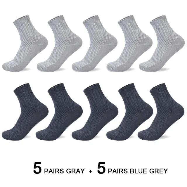 10 Pairs/Lot Men's Bamboo Fiber Socks Compression Autumn | SAMAG