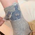 Cat Printed Three Dimensional Mid Tube Socks Sweat Absorbing Breathable Soft Casual Couples Socks for Men Women