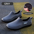 Simple Style Outdoor Work Commute Fishing Kitchen Non-Slip Waterproof Men's Flat-Soled High-Quality Rubber Boots Rain Boots