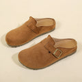 Women's Retro Slippers, Women's One-Heel Sandals, Buttoned Loafers in Korean Style, Mule Shoes, Fashionable Outdoor Slippers