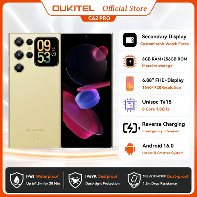 OUKITEL C62 Pro Smartphone Android 15, 6.88" HD+ Display | SAMAG