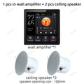 2 Zone Audio Volume Wall Amplifier Multilingual 4 Inch Touch Screen Bluetooths TF FM Sound Control Panel Ceiling Speakers System