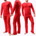 Sexy Transparent Thin Men's Pajamas Night Wear Suit Long Sleeve Shirt Pants Set
