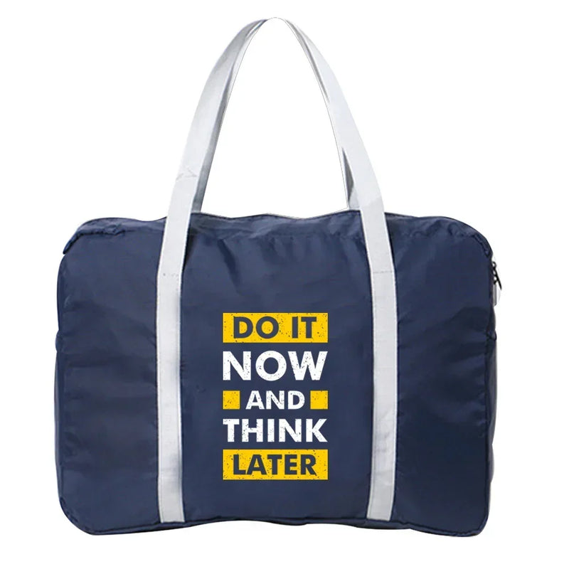Boston Bag Travel Bag Unisex Foldable Bag Organizers Large Capacity  Portable Phrase Printed Luggage Bags Travel Accessories