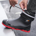 Outdoor Work British Style Anti Slip Waterproof Drawstring Drum Mouth Four Season Universal Men's Rain Boots
