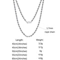Rinntin Luxury 925 Sterling Silver Diamond - Cut Rope Chain Necklace For Men Women Fashion Italian Neck - Visuel 9 | SAMAG