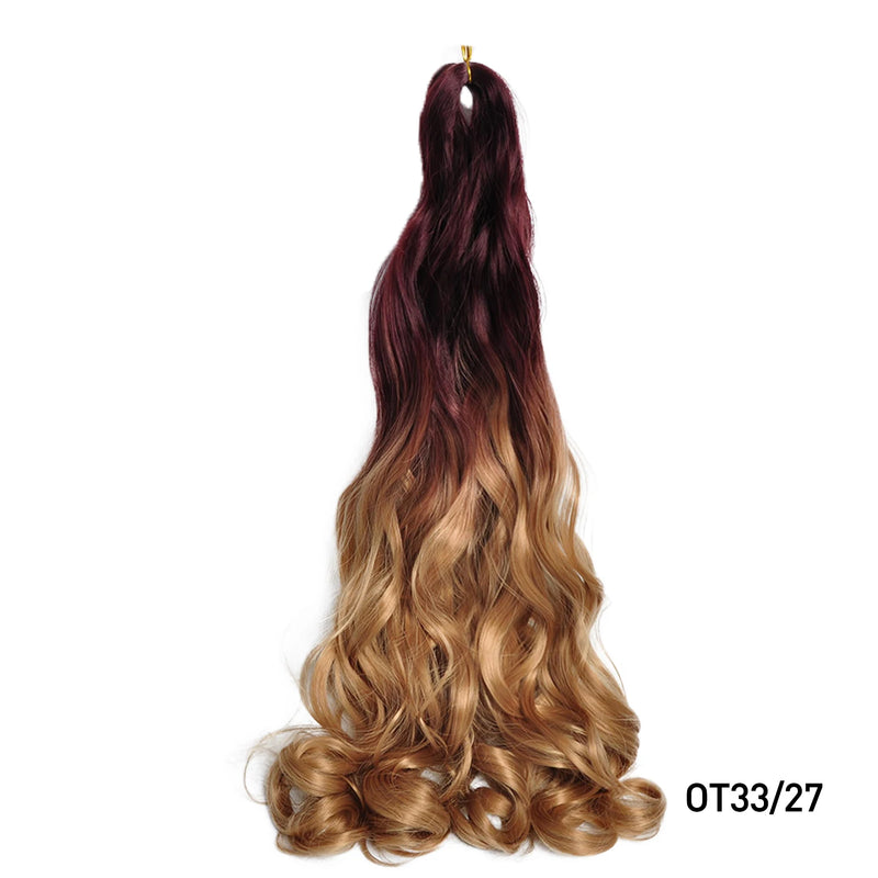 Loose Wave Braiding Hair Extensions 24" Synthetic Spiral Curls Braids Hair Pre Stretched Bouncy Braid French Curls Braiding Hair