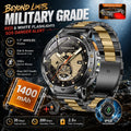 2026 New Military TANK 1400mAh Battery Smart Watch IP68 Waterproof LED Flashlight Heart Rate Sports tracker SOS Smart Watch Men