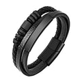 2022New MingAo Stainless Steel Beads Bracelet Fashion Men's Jewelry Classic Multilayer Leather Bracelet Homme Men Boyfriend Gift