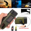 LED Flashlight Hand Crank Solar Powered Rechargeable | SAMAG