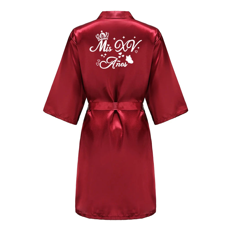 Mis Quince Años Bathrobe Mama de la Quinceañera Robe | SAMAG